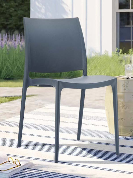 Outdoor Chair Polypropylene Maya Dark Grey 44x5...