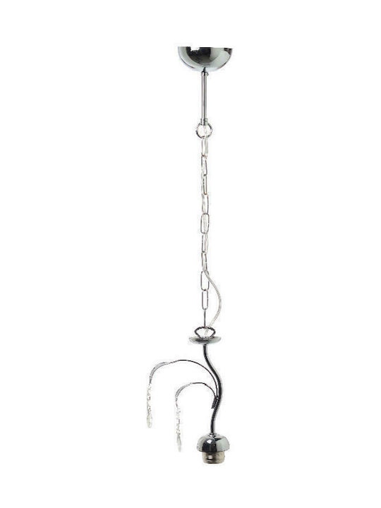 Aca Nude Pendant Lamp with Crystals E27 Silver
