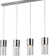 Aca Pendant Light Silver Rail for 4 Bulbs E14, E.14 82x120cm