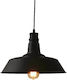 Aca Minore Pendant Light Black Bell with Socket E27 36cm