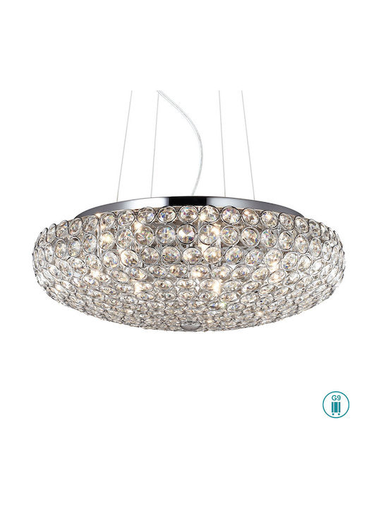 Ideal Lux King Chandelier with Crystals 7xG9 Transparent 46cm 087979