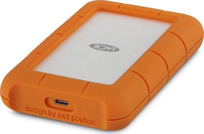 Lacie Rugged USB-C USB 3.1 / USB-C Extern HDD 4TB 3.5" Portocaliu