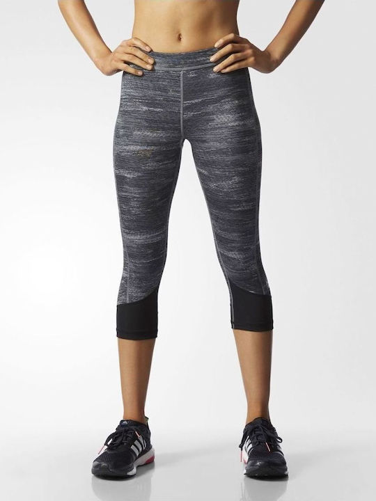 adidas Techfit Print Heather Women's Capri Training Legging Gray