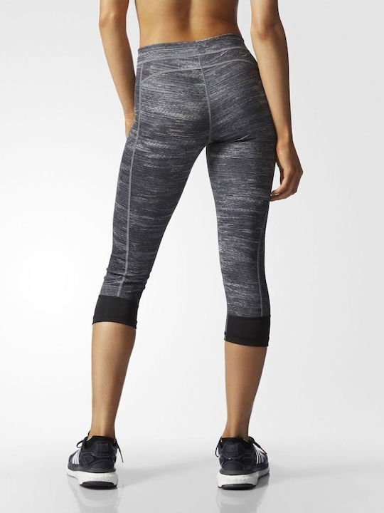 Techfit Print Heather Training Γυναικείο Capri Κολάν Γκρι