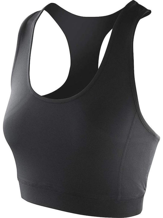 Spiro Crop-Top Impact Softex S282F Black Женско Спортно Сутиен Черен