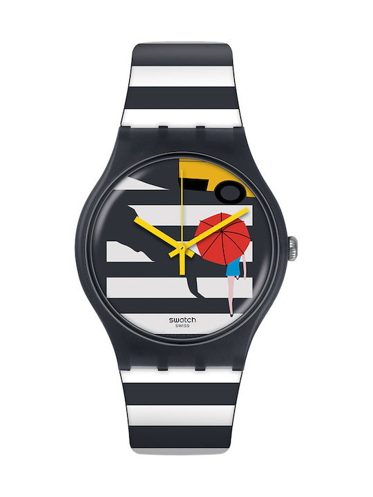 Swatch Cross Path Watch with Rubber Strap