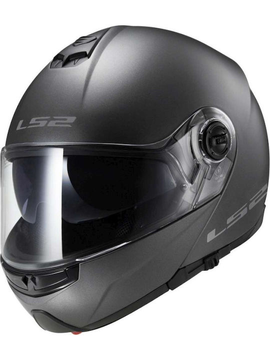 LS2 Strobe FF325 Flip-Up Helmet with Sun Visor ECE 22.05 1550gr Solid Matt Titanium