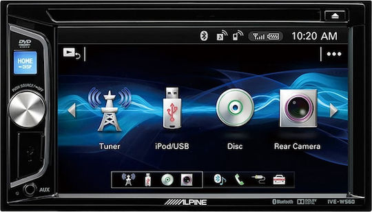 Alpine Автомобилна Аудио Система 2DIN (Блутут/USB/AUX/WiFi/GPS/Apple-Carplay/Android-Auto/CD) с Тъчскрийн 6.2"