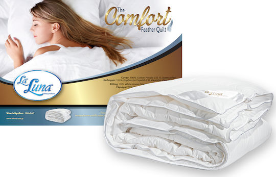 La Luna Πάπλωμα Υπέρδιπλο Πουπουλένιο 220x240εκ. Comfort Quilt Λευκό 9.5 togs