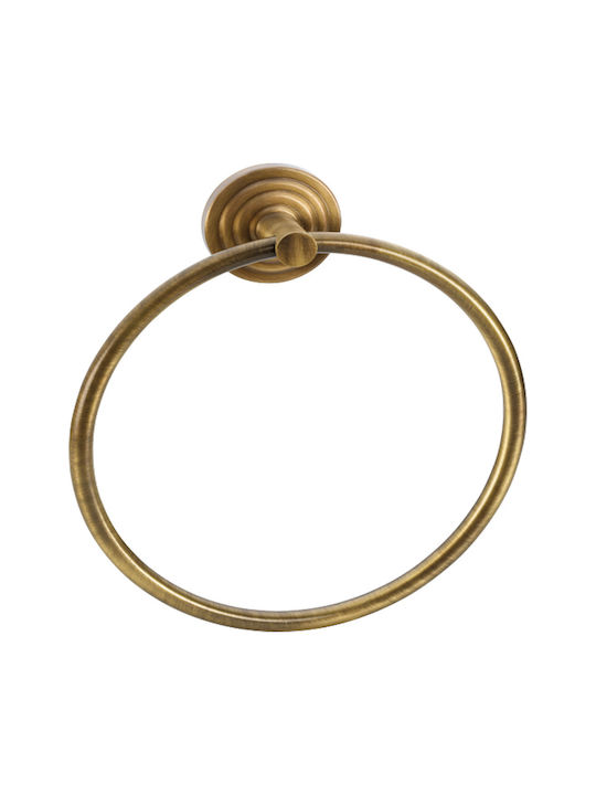 Verdi Brass Single Wall-Mounted Bathroom Ring ​19x22cm Bronze 3080366