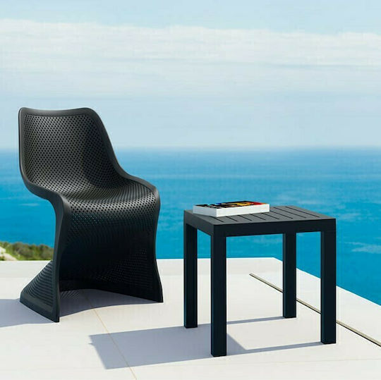 Ocean Outdoor Dinner Free Standing Polypropylene Table Black 45x45x45cm