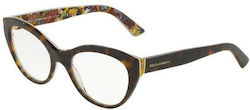 Dolce & Gabbana Plastic Eyeglass Frame Brown Tortoise DG3246 3037