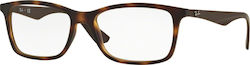 Ray Ban Männlich Kunststoff Brillenrahmen Braun Schildpatt RB7047 5573