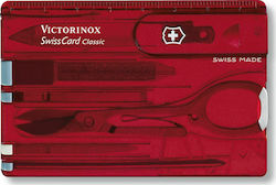 Victorinox Classic Swisscard Multi-tool Card Red with Blade made of Stainless Steel in Sheath