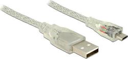 DeLock 83901 Braided USB 2.0 σε micro USB 2m Λευκό