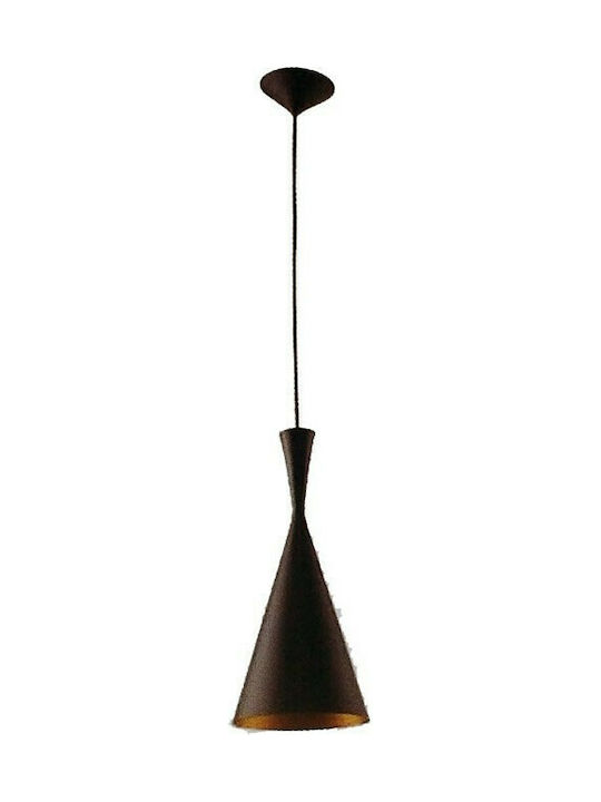 Luma Μοντέρνο Κρεμαστό Φωτιστικό Μονόφωτο με Ντουί E27 σε Μαύρο Χρώμα
