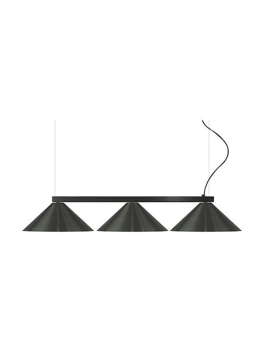 Luma Black Pendant Light Three-Light Rail for Socket E14, E.14 Black