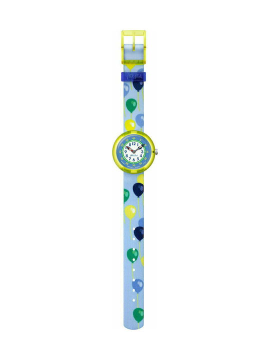 FlikFlak Ballolou Παιδικό Αναλογικό Ρολόι με Υφασμάτινο Λουράκι Γαλάζιο