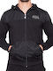 Lonsdale Great Mongeham Men's Sweatshirt Jacket with Hood and Pockets Black