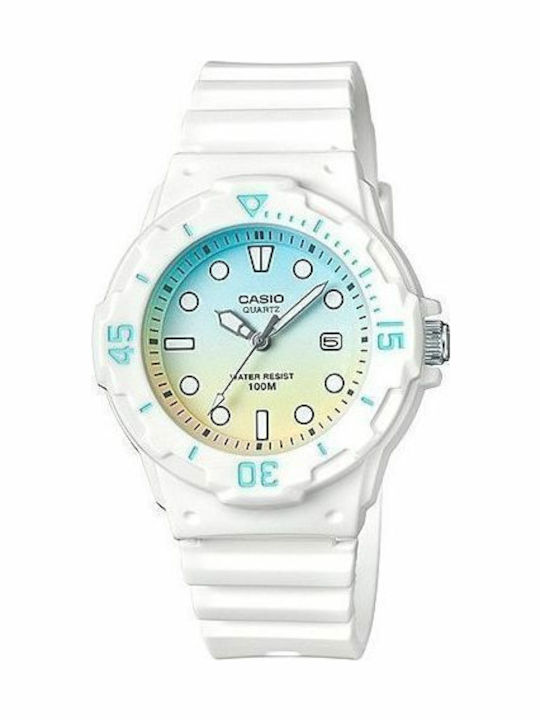 Casio Damen Uhr mit Weiß Kautschukarmband