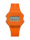 Superdry Retro Digital Uhr mit Orange Kautschukarmband