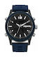 Superdry Tokyo Watch Chronograph Battery with Blue Rubber Strap