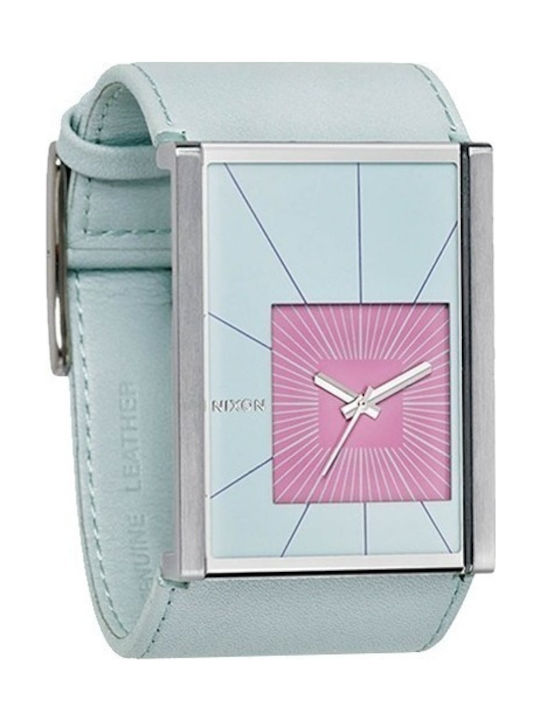 Nixon Motif Ceas cu Gri Curea de Piele