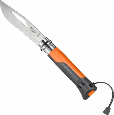 Opinel No.08 Outdoor Pocket Knife Orange with Blade made of Stainless Steel