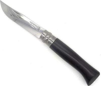 Opinel Νo.8 Inox Έβενος Pocket Knife Black with Blade made of Stainless Steel