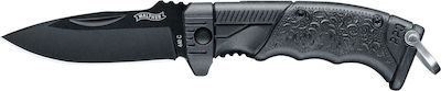 Walther Micro PPQ Taschenmesser Schwarz mit Klinge aus Rostfreier Stahl