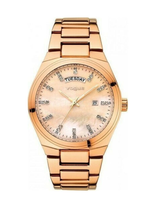 Vogue Happy Days Watch with Pink Gold Metal Bracelet