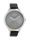 Oozoo Timepieces Watch with Black Leather Strap