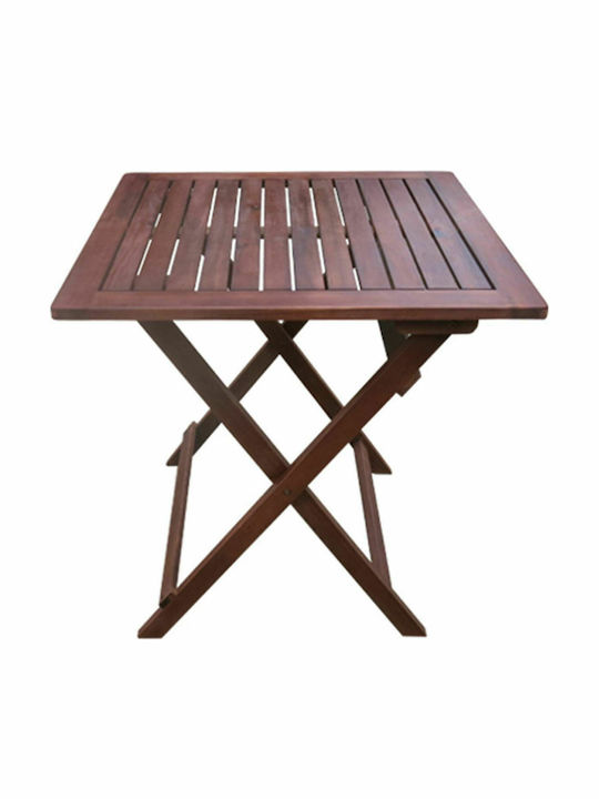 Ξύλινο Τραπέζι για Μικρούς Εξωτερικούς Χώρους Πτυσσόμενο Easy 60x60x70εκ.