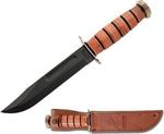 Ka-Bar Usmc Presentation Grade Knife Brown with Blade made of Stainless Steel in Sheath