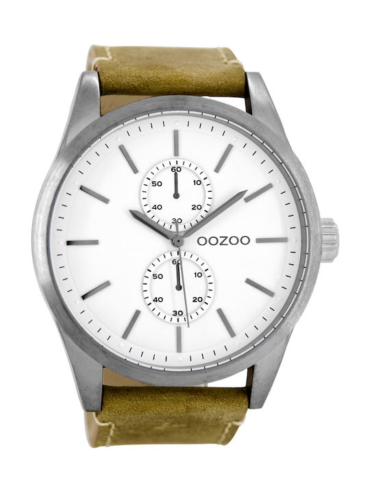 Oozoo Timepieces Watch Battery with Green Leather Strap