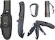 MFH Set & Multi Tools - Olive Messer Überleben Schwarz in Hülle