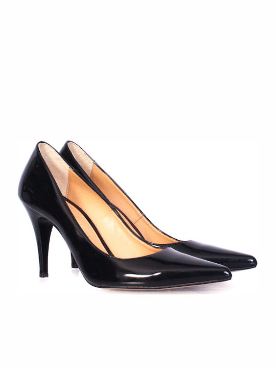 Stefania Black Patent Pumps mit Dünn mittelhohe...