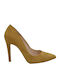 S.Piero Suede Pointed Toe Tabac Brown Heels Tabac Suede