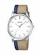 Casio Standard Ανδρικό Ρολόι 38mm Μπαταρίας με Μπεζ Δερμάτινο Λουράκι