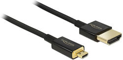 DeLock HDMI 2.0 Cable HDMI male - micro HDMI male 2m Μαύρο