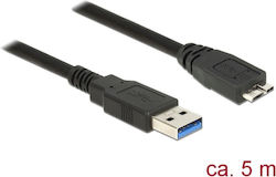 DeLock 85076 Regular USB 3.0 σε micro USB 5m Μαύρο
