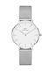 Daniel Wellington Classic Petite Γυναικείο Ρολόι 32mm Μπαταρίας με Ασημί Μεταλλικό Μπρασελέ