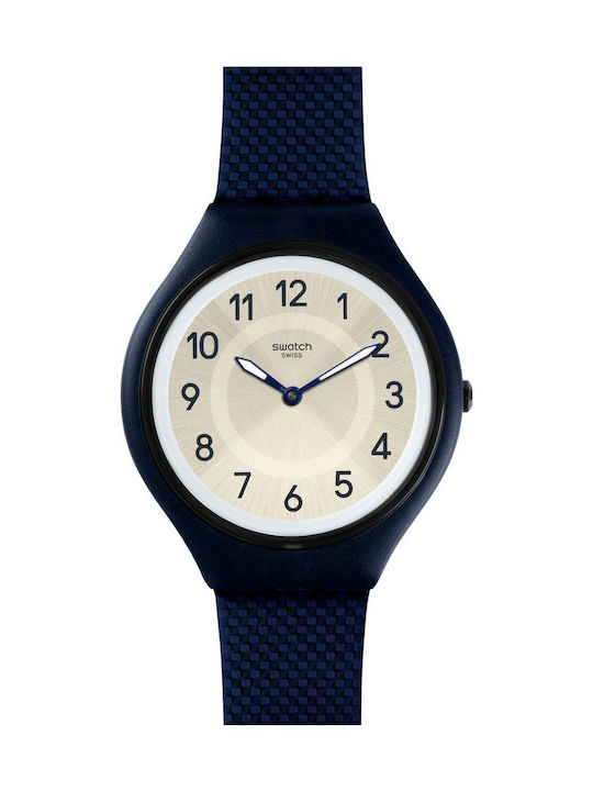 Swatch Skinnight Watch with Blue Rubber Strap