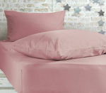 Nef-Nef Σεντόνι Υπέρδιπλο με Λάστιχο 160x200x30 Jersey 1018 Pink