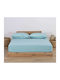 Nef-Nef Homeware Sheet for Single Bed with Elastic 100x200+30cm. Jersey 1019 Aqua