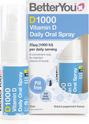 BetterYou DLux 1000 Daily Vitamin D Vitamin für Unterstützung des Immunsystems 1000iu 15ml