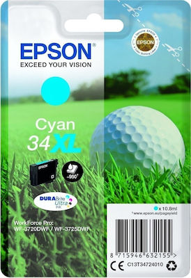 Epson 34XL Cyan Μελάνι Εκτυπωτή InkJet Κυανό (C13T34724010)