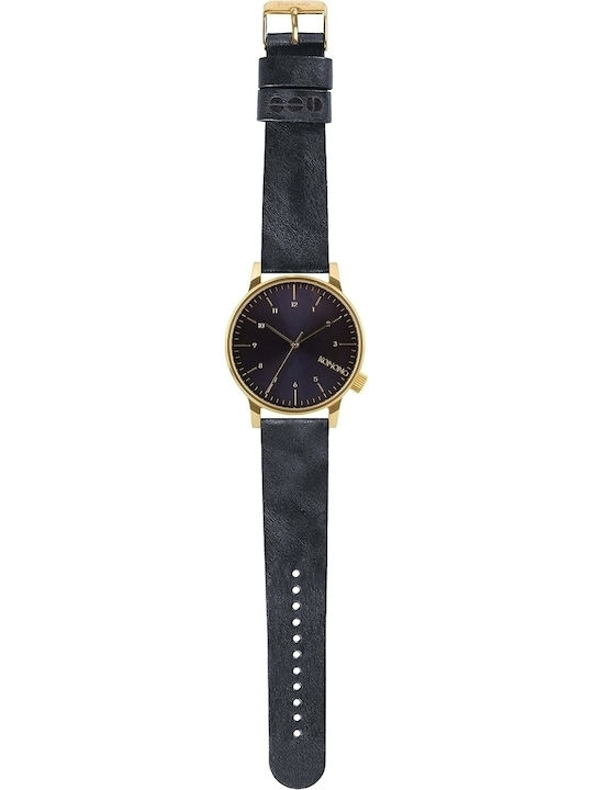 Komono Winston Γυναικείο Ρολόι 42mm με Μαύρο Δερμάτινο Λουράκι