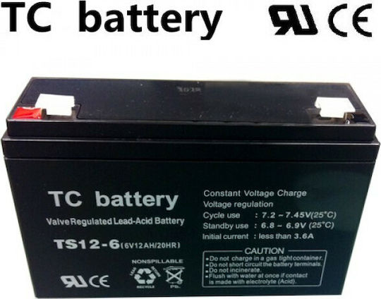 TC Battery TS12-6 Батерия UPS с Капацитет 12Ах и Напрежение 6V 1бр