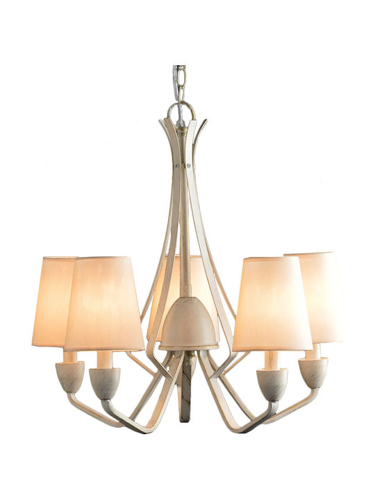 Aca Chandelier Lampshade 5xE14 White AD80285